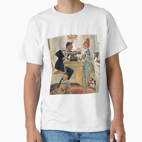 Kaity K Other - Norman Rockwell Americana Art White Classic Unisex T-Shirt